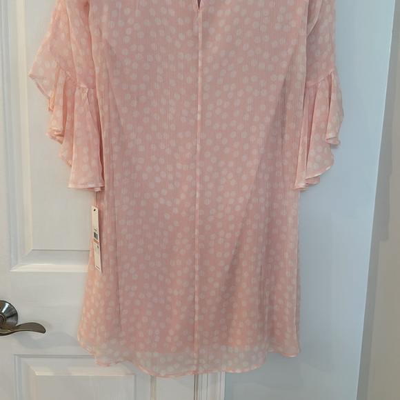 NWT Calvin Klein V-Neck Ruffle Sleeve Trapeze Minidress in Size 4, 6, and 8 - Picture 8 of 16